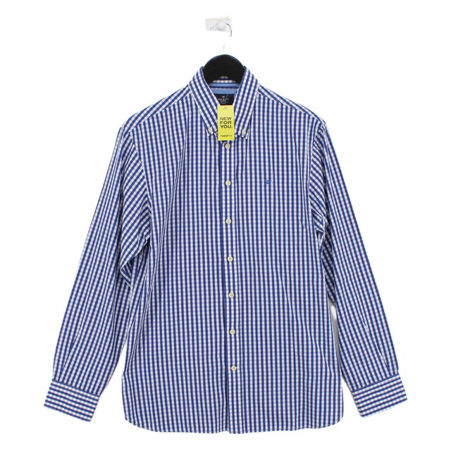 Hackett Men's Shirt L Blue 100% Cotton