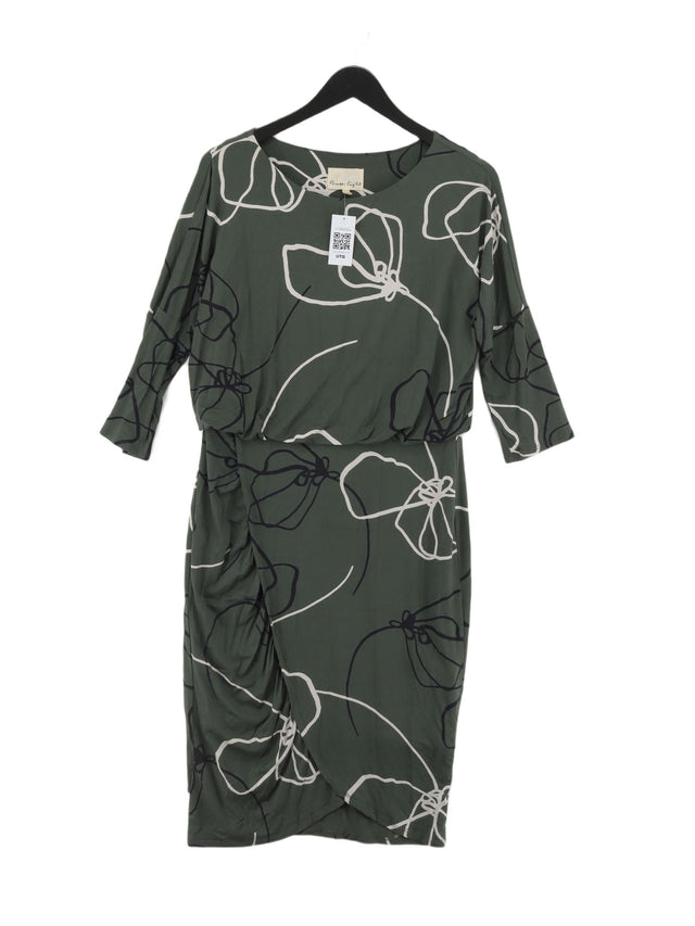 Phase Eight Women's Midi Dress UK 14 Green Viscose with Elastane, Polyester