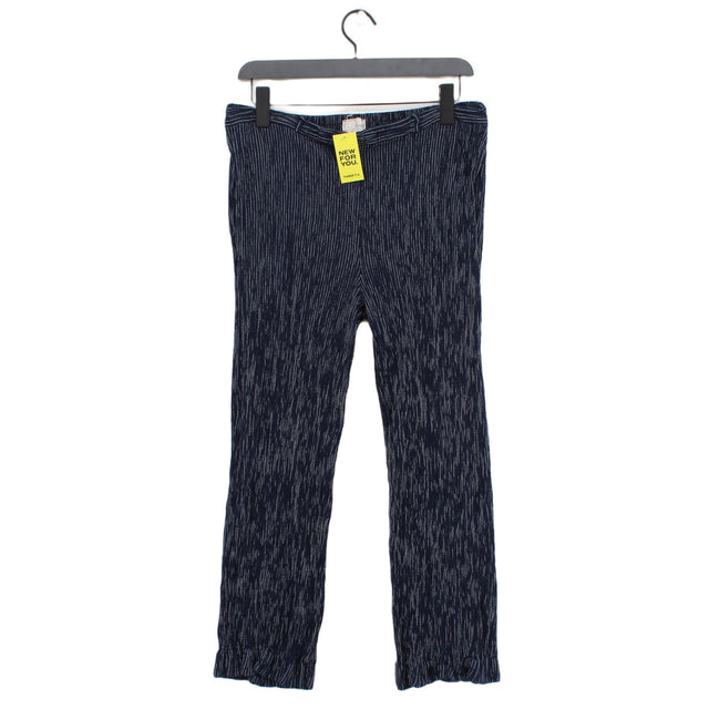 FatFace Women's Suit Trousers UK 18 Blue Cotton with Viscose