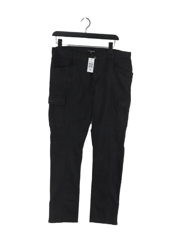 Jigsaw Men's Trousers W 30 in Black Cotton with Elastane