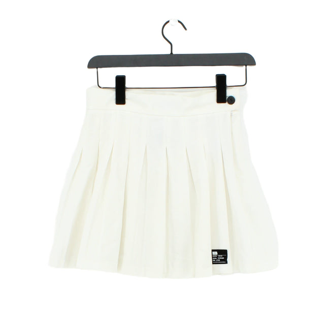 Bershka Women's Mini Skirt S White Polyester with Elastane, Viscose