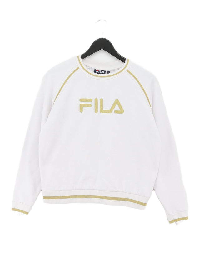 Fila Women's Hoodie S White Cotton with Polyester