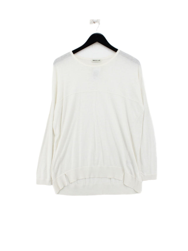 Whistles Women's Jumper M White Viscose with Cashmere, Nylon, Polyester