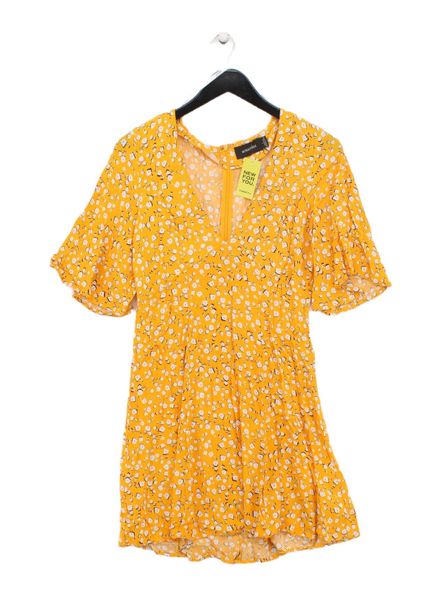 MinkPink Women's Midi Dress L Yellow 100% Viscose