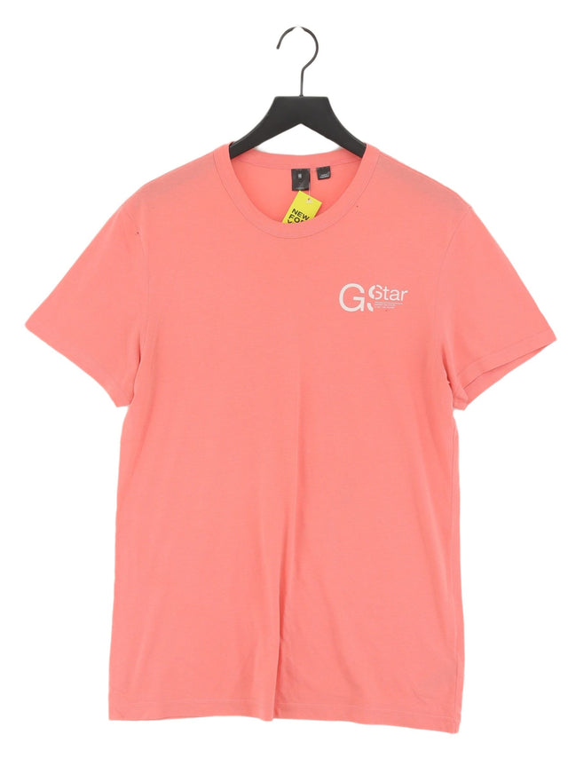 G-Star Raw Women's T-Shirt L Pink Cotton with Polyester