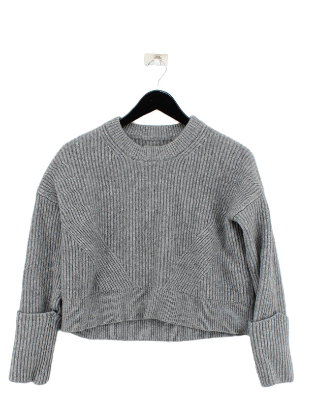 AllSaints Women's Jumper S Grey Wool with Cashmere, Nylon, Viscose
