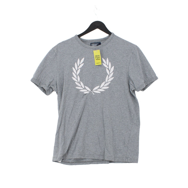 Fred Perry Women's T-Shirt M Grey Cotton with Elastane