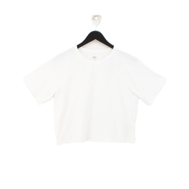Uniqlo Women's T-Shirt M White Polyester with Elastane