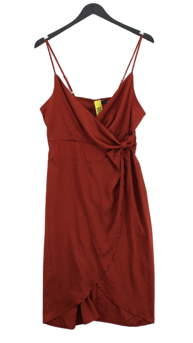 Quiz Women's Midi Dress UK 10 Brown 100% Polyester