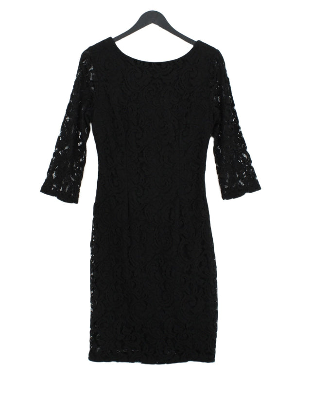 Roman Women's Midi Dress UK 10 Black Cotton with Polyamide, Polyester