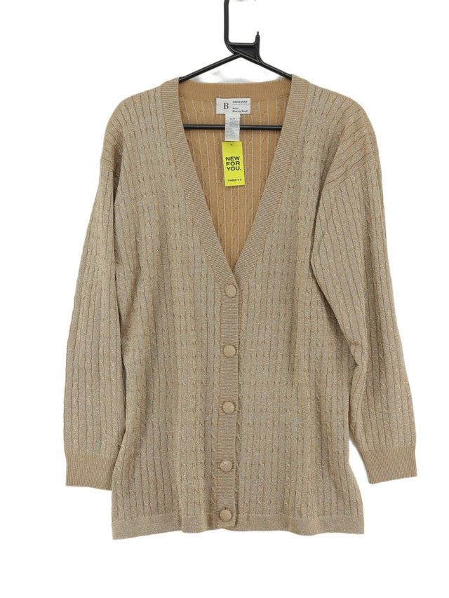 Vintage BRAEMAR Women's Cardigan M Gold Acrylic with Other, Polyester