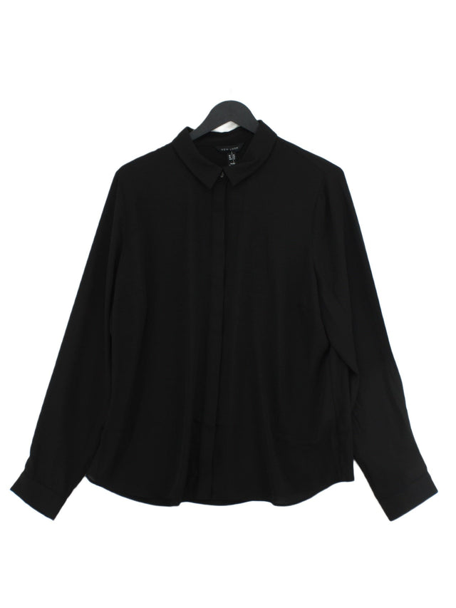 New Look Women's Blouse UK 16 Black 100% Polyester