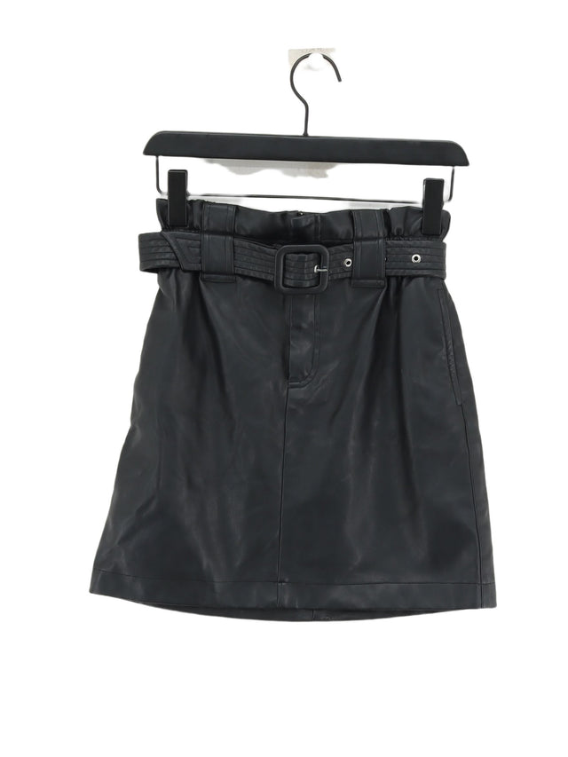 Zara Women's Midi Skirt XS Black Other with Cotton, Polyester