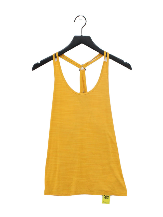 Reebok Women's T-Shirt M Yellow Nylon with Spandex
