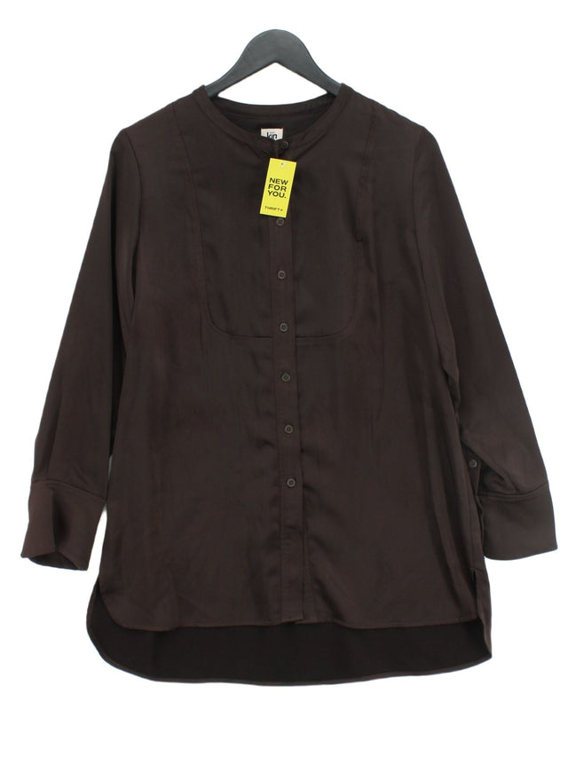 Kin Women's Blouse UK 10 Brown 100% Polyester