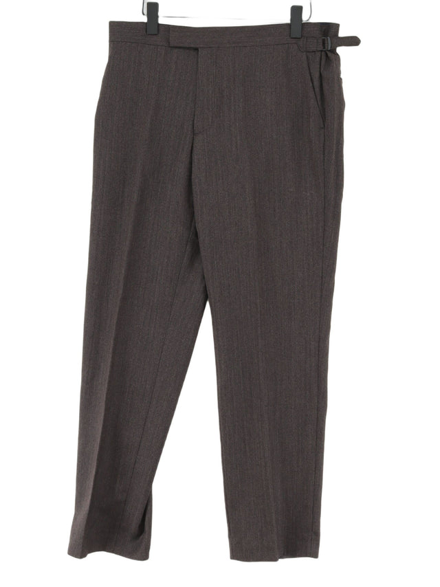 Viyella Men's Suit Trousers W 36 in Brown 100% Wool