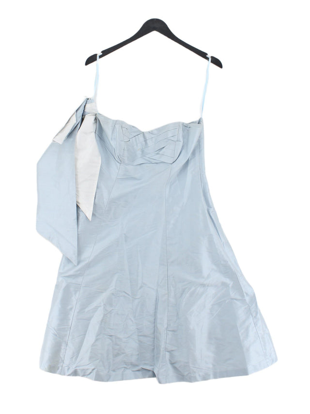Coast Women's Midi Dress UK 12 Blue Silk with Other, Polyamide