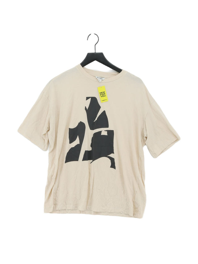 Monki Women's T-Shirt S Cream 100% Cotton
