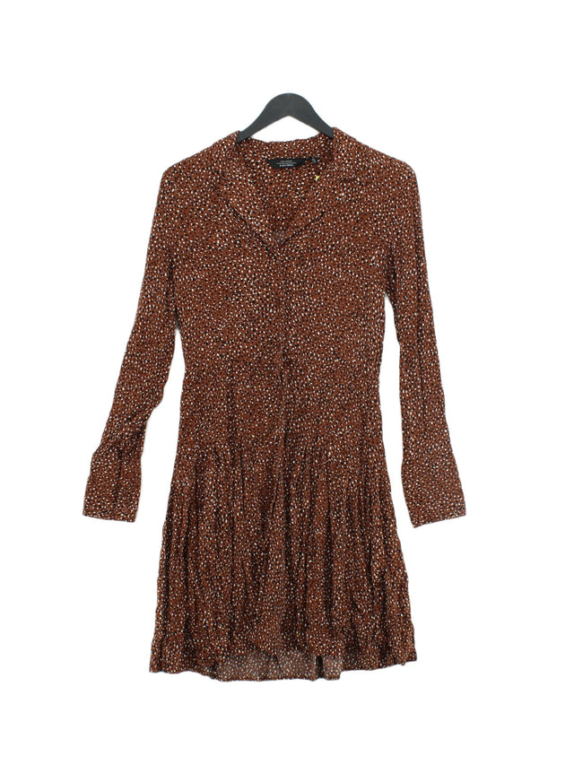 & Other Stories Women's Midi Dress UK 6 Brown 100% Viscose