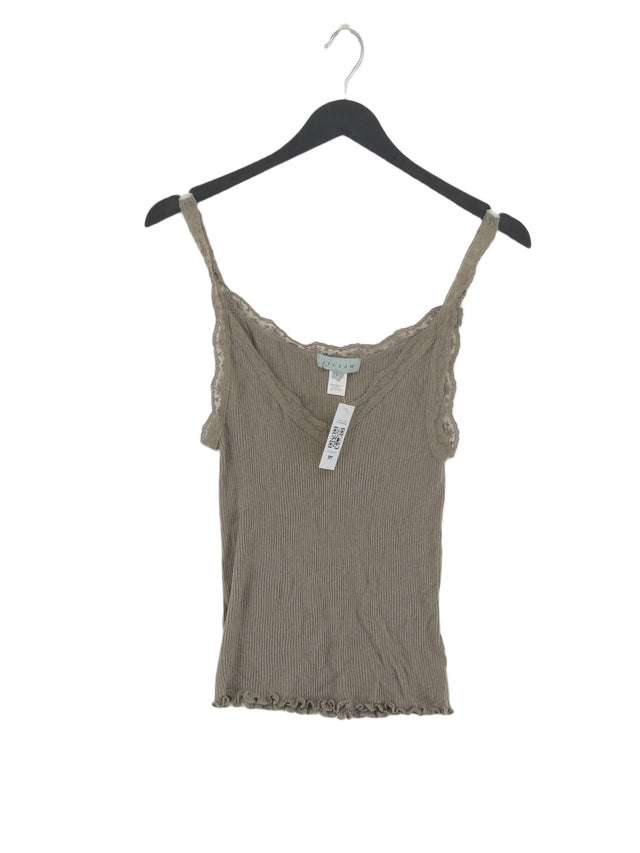 Jigsaw Women's T-Shirt L Brown Other with Cotton