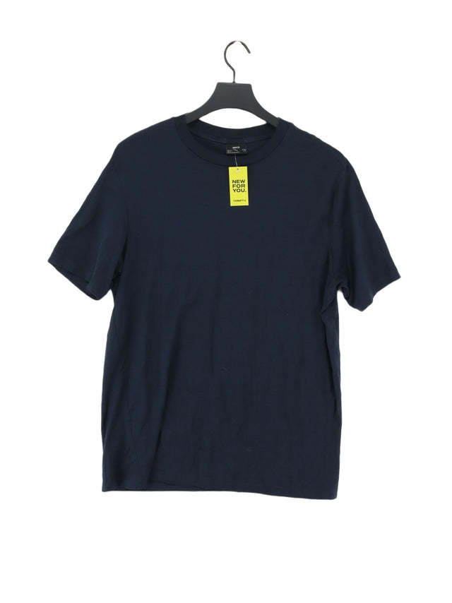 MNG Men's T-Shirt L Blue 100% Cotton