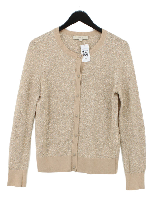 Loft Women's Cardigan M Gold Cotton with Polyester