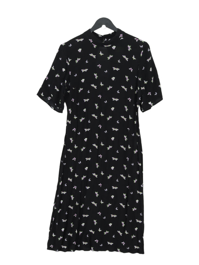 & Other Stories Women's Midi Dress UK 12 Black 100% Viscose