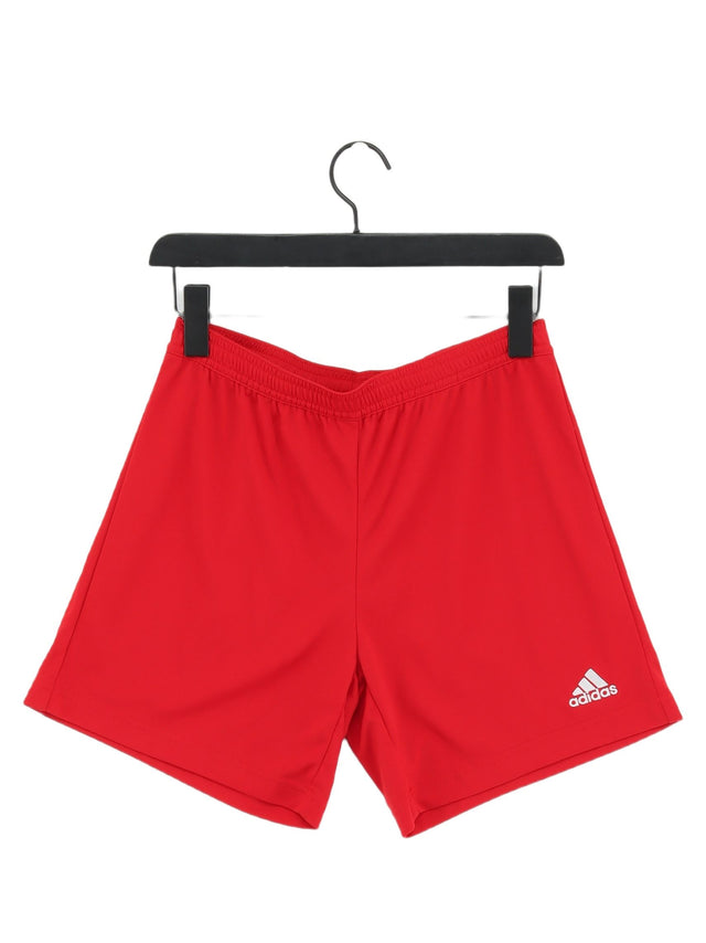 Adidas Women's Shorts UK 8 Red 100% Polyester