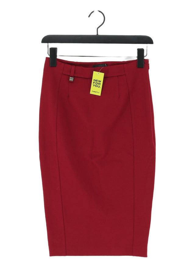Pinko Women's Midi Skirt UK 8 Red Viscose with Elastane, Polyamide