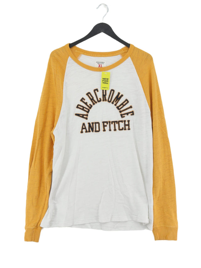 Abercrombie & Fitch Men's T-Shirt XL Yellow 100% Cotton