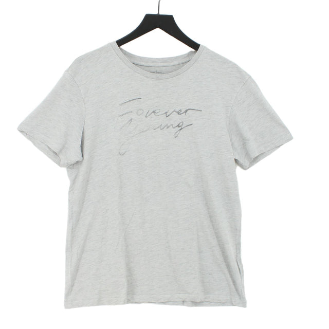Reserved Men's T-Shirt L Grey Cotton with Viscose