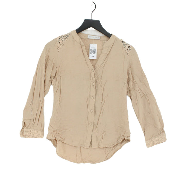Solitaire Women's Blouse S Tan 100% Other