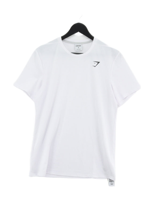 Gymshark Men's T-Shirt M White Polyester with Elastane