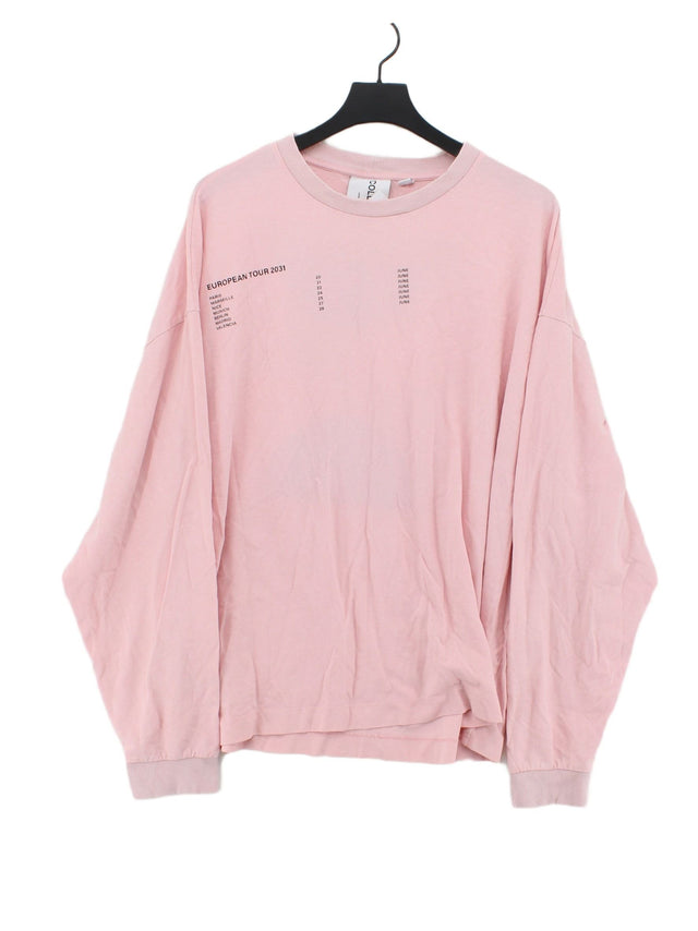 Collusion Men's T-Shirt XXL Pink 100% Cotton