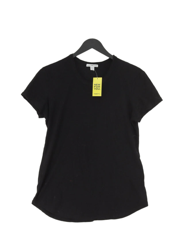 James Perse Women's Top UK 10 Black Cotton with Lyocell Modal