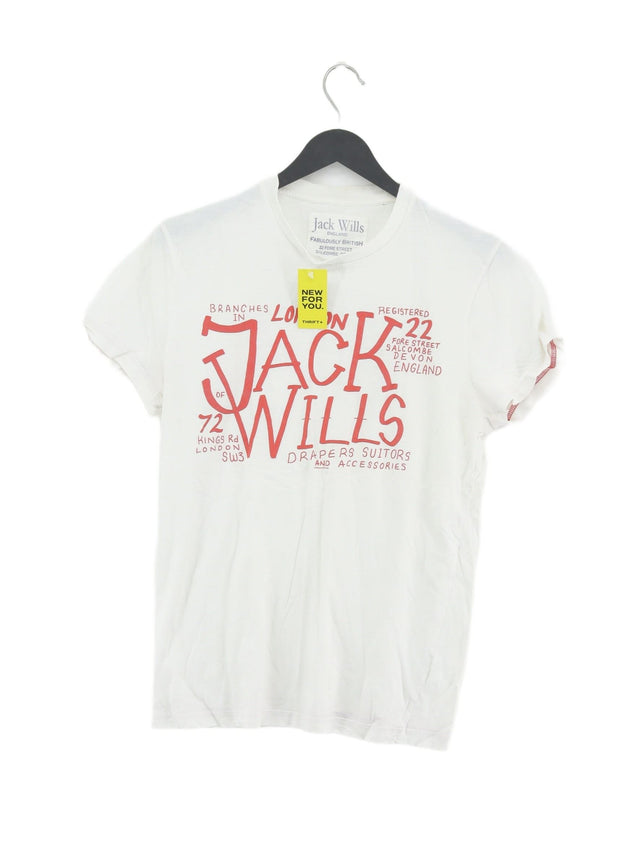 Jack Wills Men's T-Shirt XS White 100% Cotton