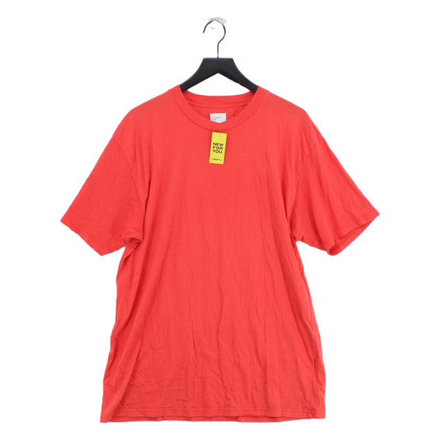 Les Basics Men's T-Shirt L Red 100% Cotton