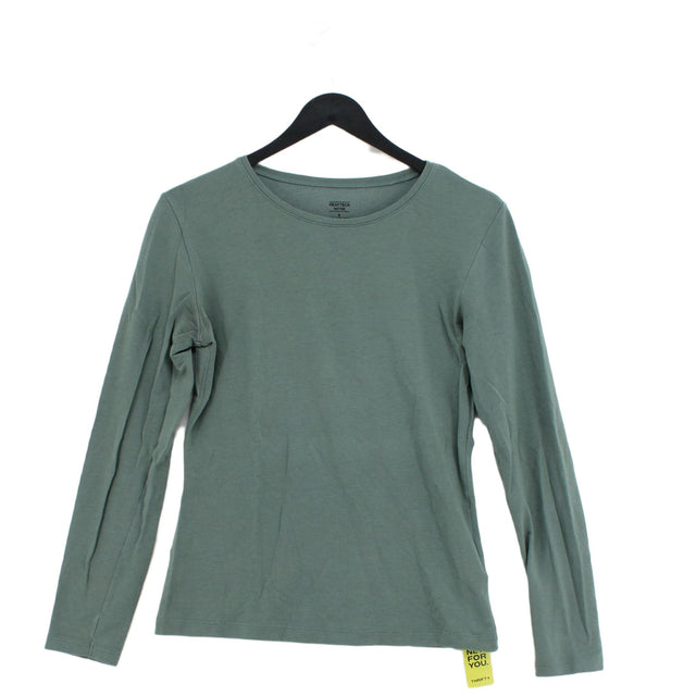 Uniqlo Women's Top S Green Cotton with Acrylic, Elastane