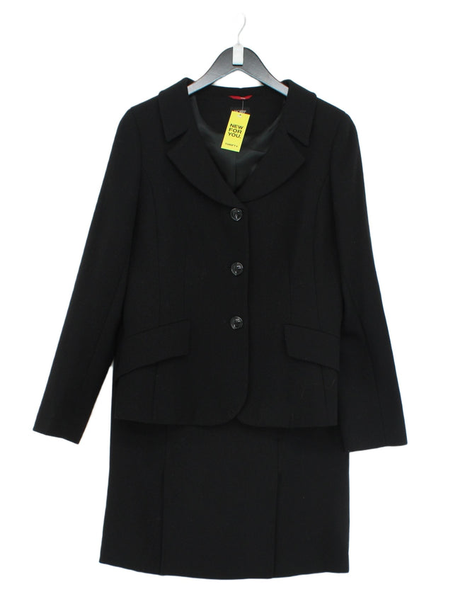 Hobbs Women's Two Piece Suit UK 12 Black Wool with Other