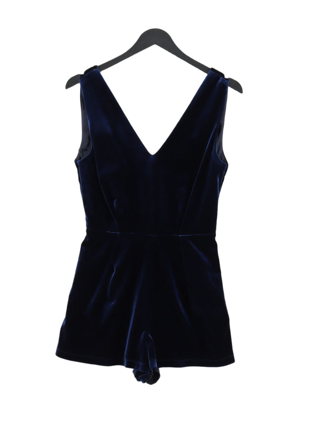 Topshop Women's Playsuit S Blue Polyester with Cotton, Elastane, Nylon