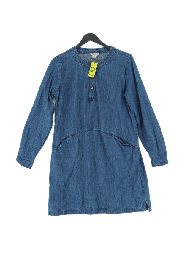 FatFace Women's Midi Dress UK 12 Blue 100% Cotton