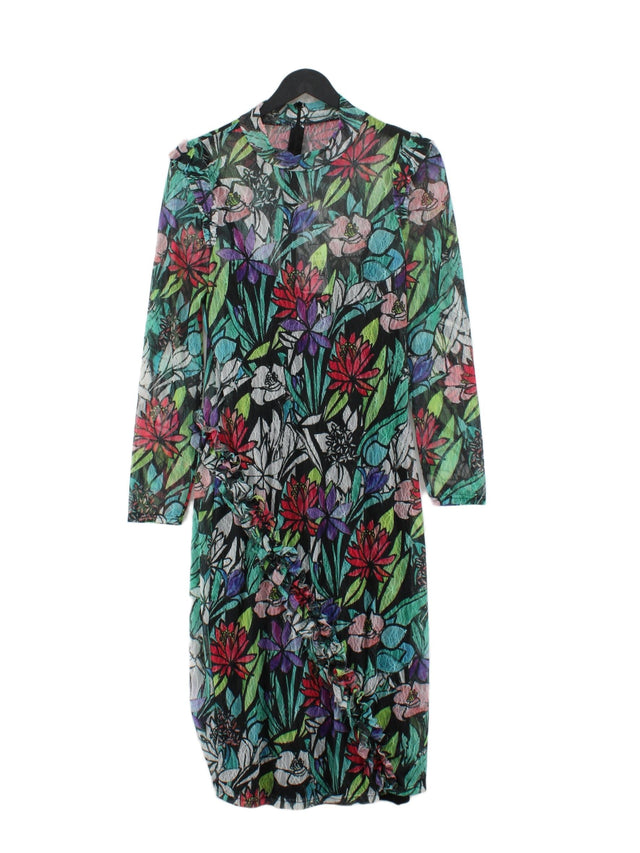 Finery Women's Midi Dress UK 10 Multi Cotton with Elastane, Polyester