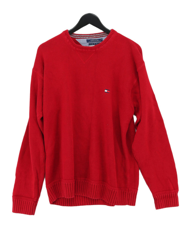 Tommy Hilfiger Men's Jumper XL Red 100% Cotton