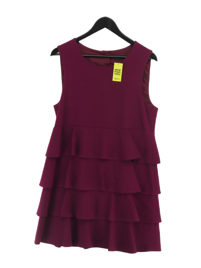 Theory Women's Midi Dress L Purple Elastane with Polyester, Spandex, Viscose