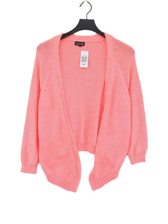 Topshop Women's Cardigan UK 10 Pink Acrylic with Polyester
