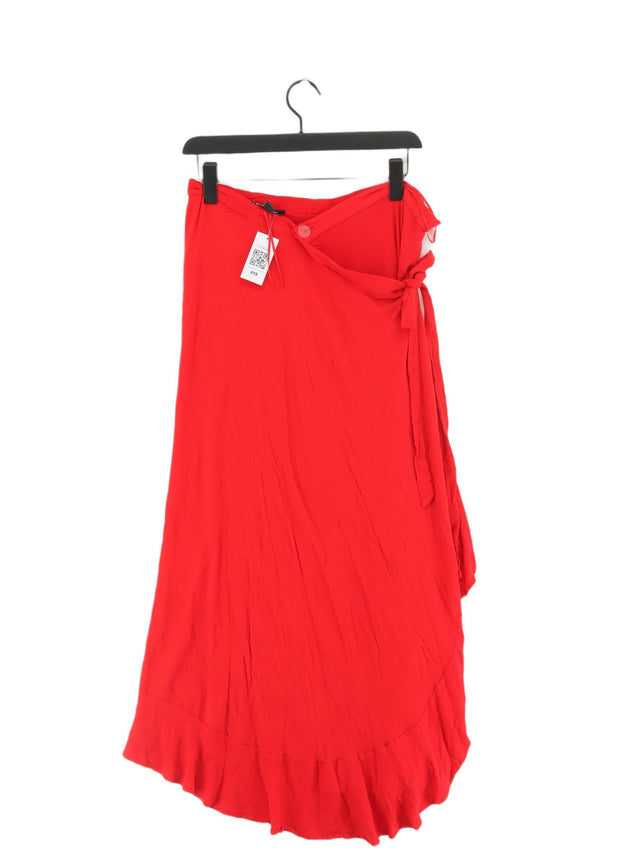 New Look Women's Maxi Skirt UK 18 Red 100% Viscose