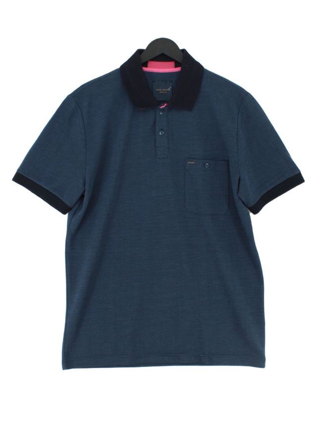 Guide London Men's Polo XL Blue Polyester with Viscose
