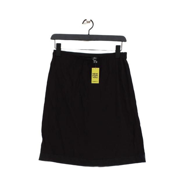 Calvin Klein Women's Midi Skirt UK 8 Brown 100% Silk