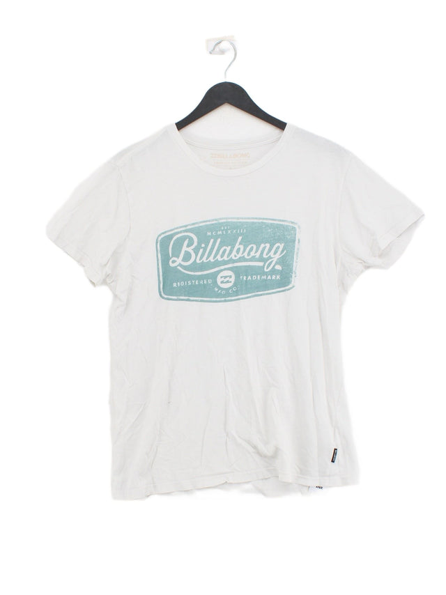 Billabong Men's T-Shirt S White 100% Cotton
