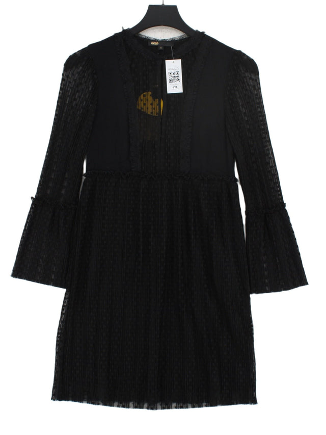 Maje Women's Midi Dress UK 8 Black Polyester with Elastane, Polyamide, Viscose
